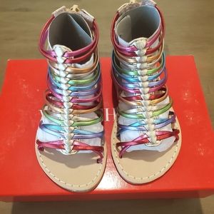 Very Cherry Toddler Rainbow Gladiator Sandals NIB